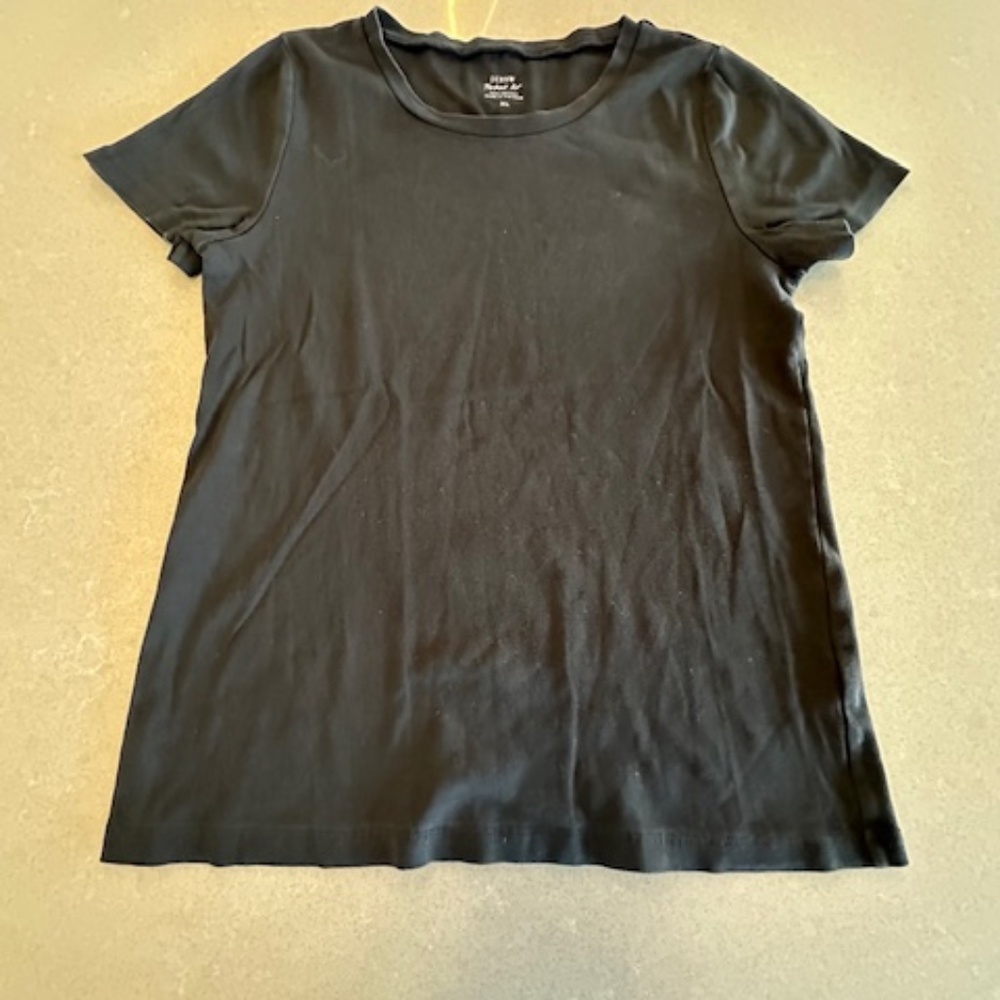 J. Crew Perfect Fit Black Women's XL T-Shirt-Good condition